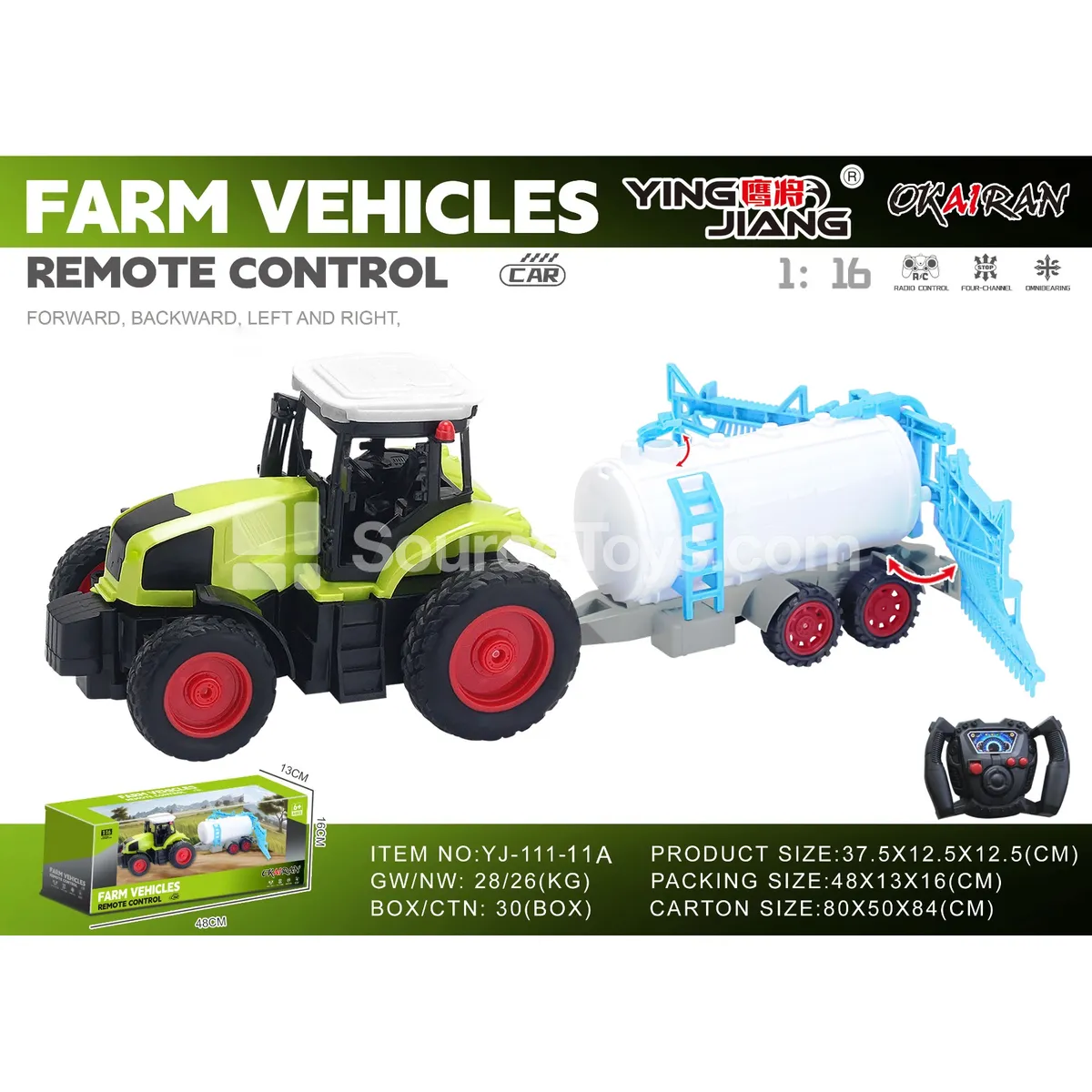 1:16 27MHz 4-Channel Farm Vehicle (Battery Not Included)