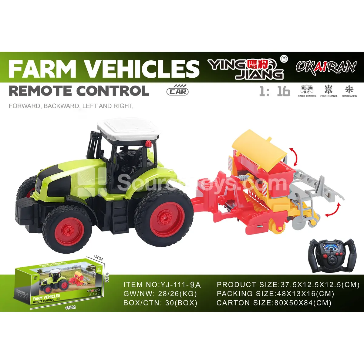 1:16 27MHz 4-Channel Farm Vehicle (Battery Not Included)