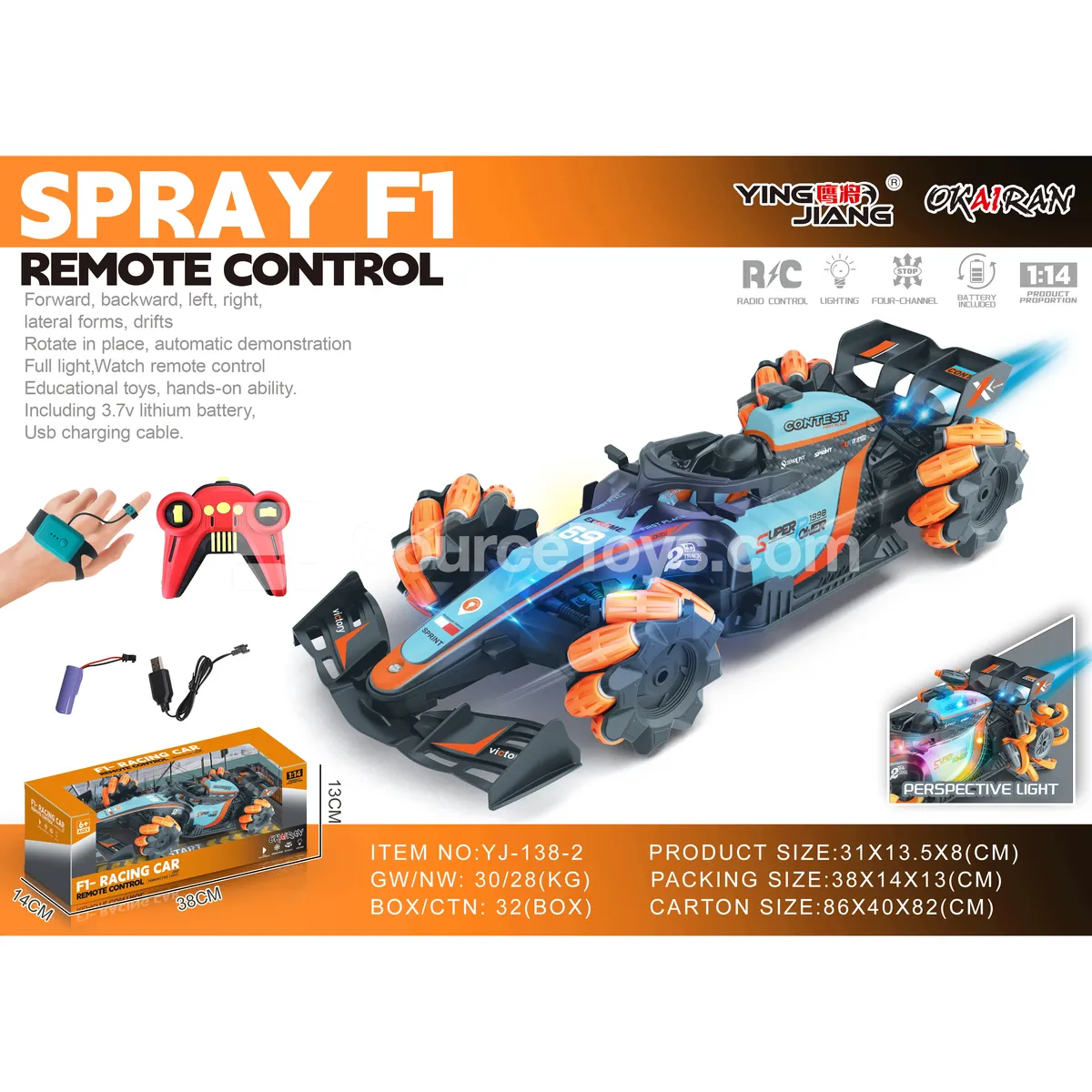 1:14 Spray F1 Side-Moving Dual Remote Control Racing Car 1:14 Spray F1 Side-Moving Dual Remote Control Racing Car