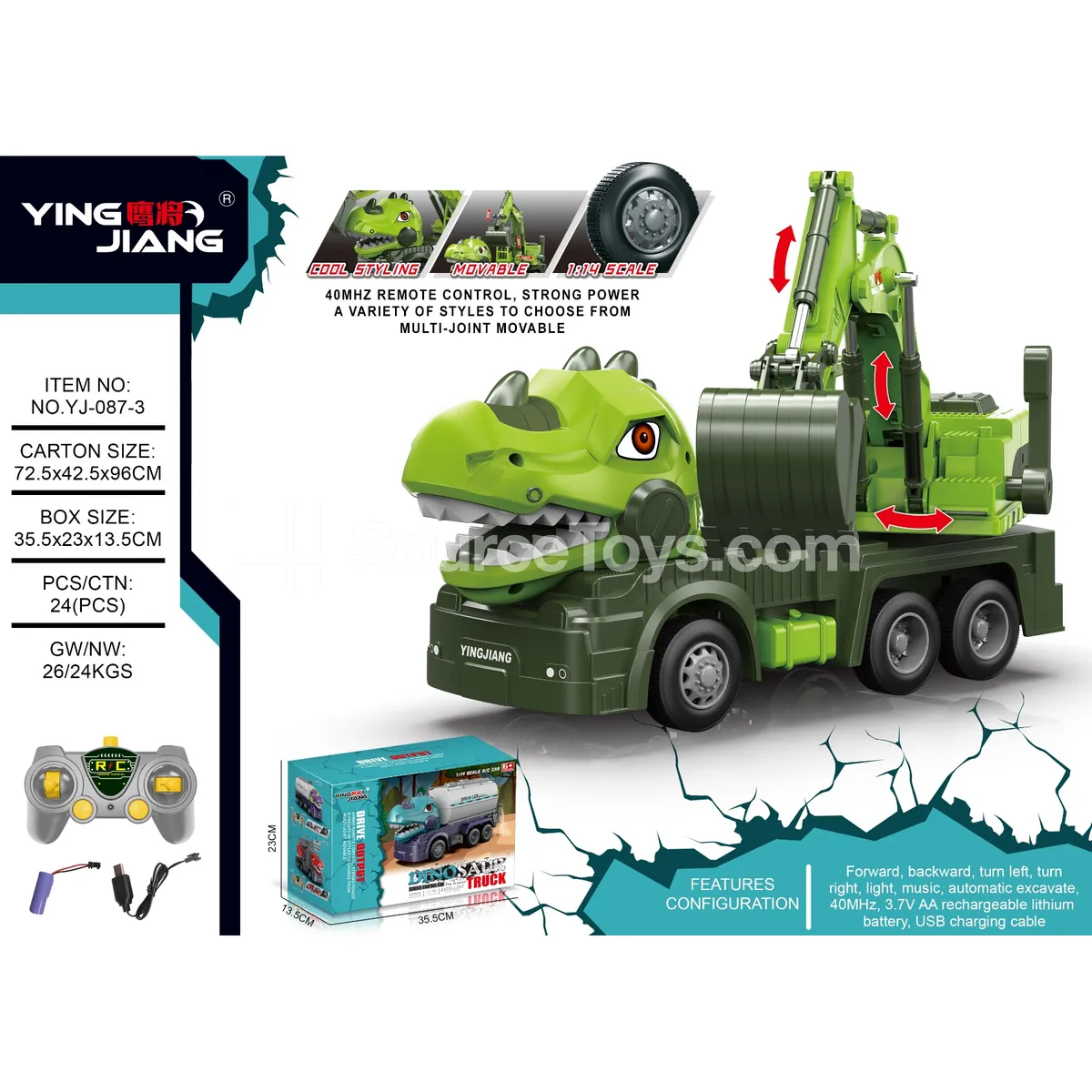 1:14 Remote Control Dinosaur Excavator 1:14 Remote Control Dinosaur Excavator