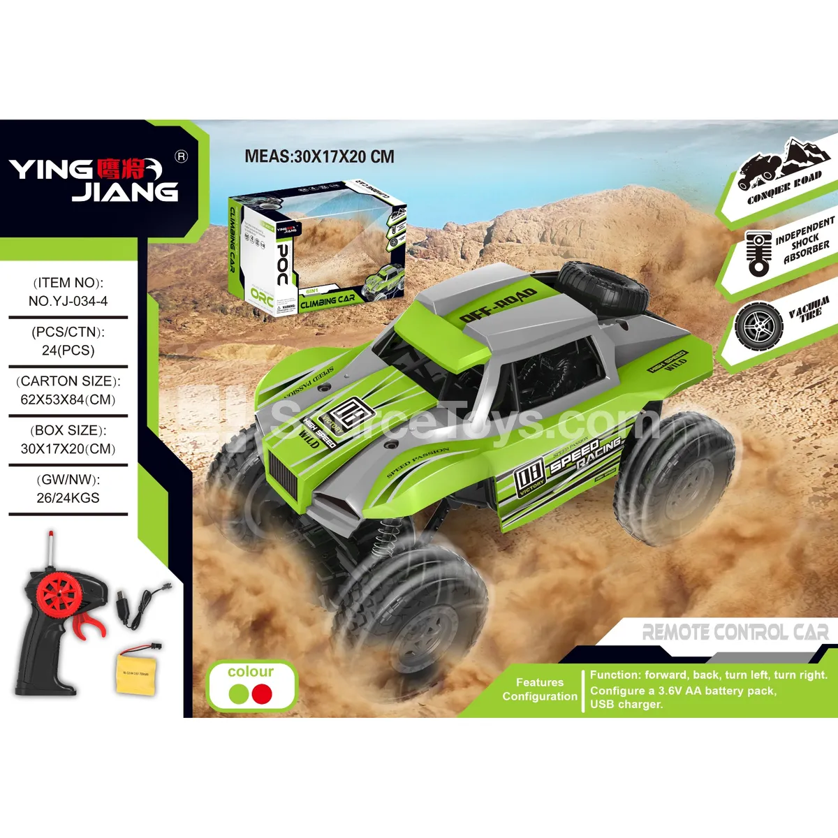 1:18 4-Channel Remote Control Climbing Car 27MHz Battery Included Window Box 1:18 4-Channel Remote Control Climbing Car 27MHz Battery Included Window Box