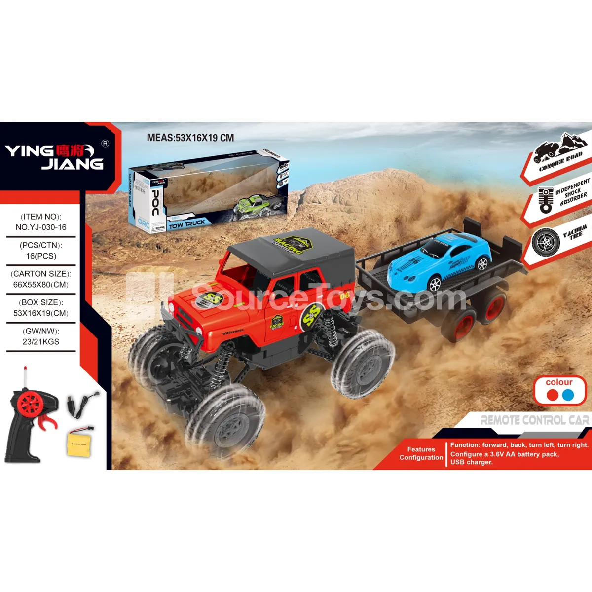 1:18 4-Channel Remote Control Climbing Car with Opening Doors, Trailer, 27MHz, Battery Included, Window Box 1:18 4-Channel Remote Control Climbing Car with Opening Doors, Trailer, 27MHz, Battery Included, Window Box