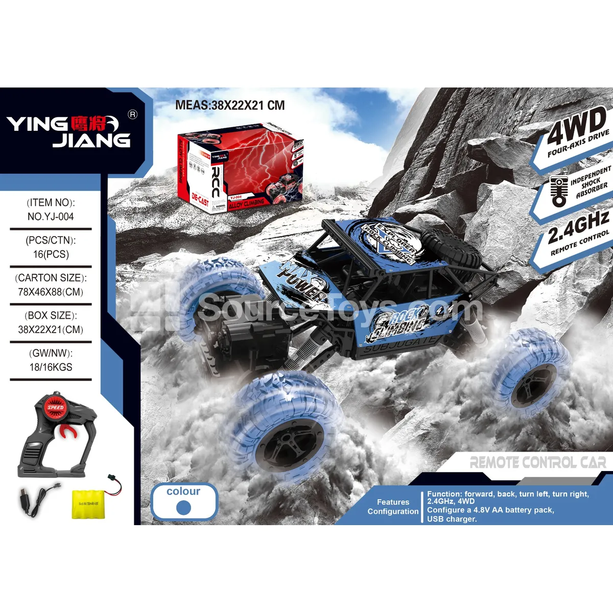 1:16 4WD Remote Control Climbing Car 27MHz with Battery Window Box 1:16 4WD Remote Control Climbing Car 27MHz with Battery Window Box
