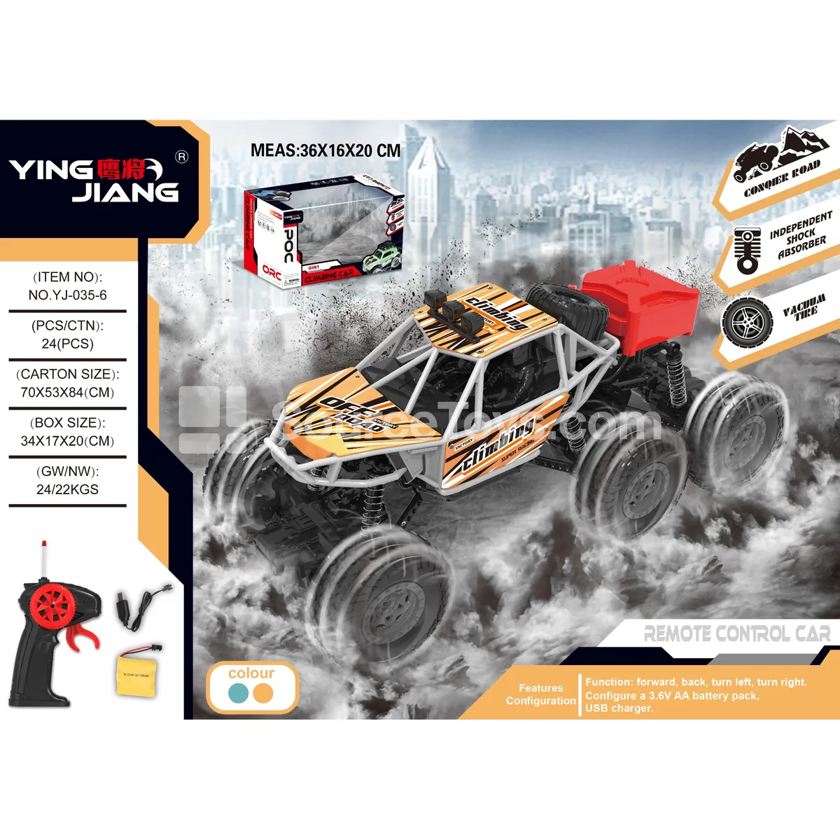 1:18 Alloy 4-Way 6-Wheel RC Climbing Car 27MHz Battery Included Window Box 1:18 Alloy 4-Way 6-Wheel RC Climbing Car 27MHz Battery Included Window Box