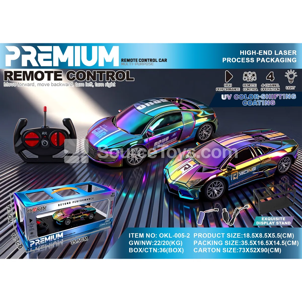1:24 Remote Control Supercar with UV Rainbow Chrome Finish 1:24 Remote Control Supercar with UV Rainbow Chrome Finish