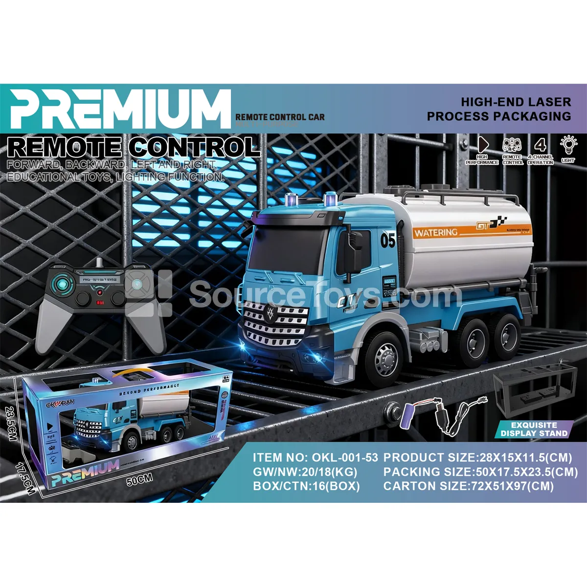 1:14 RC City Transporter Truck Laser Silver Card Box