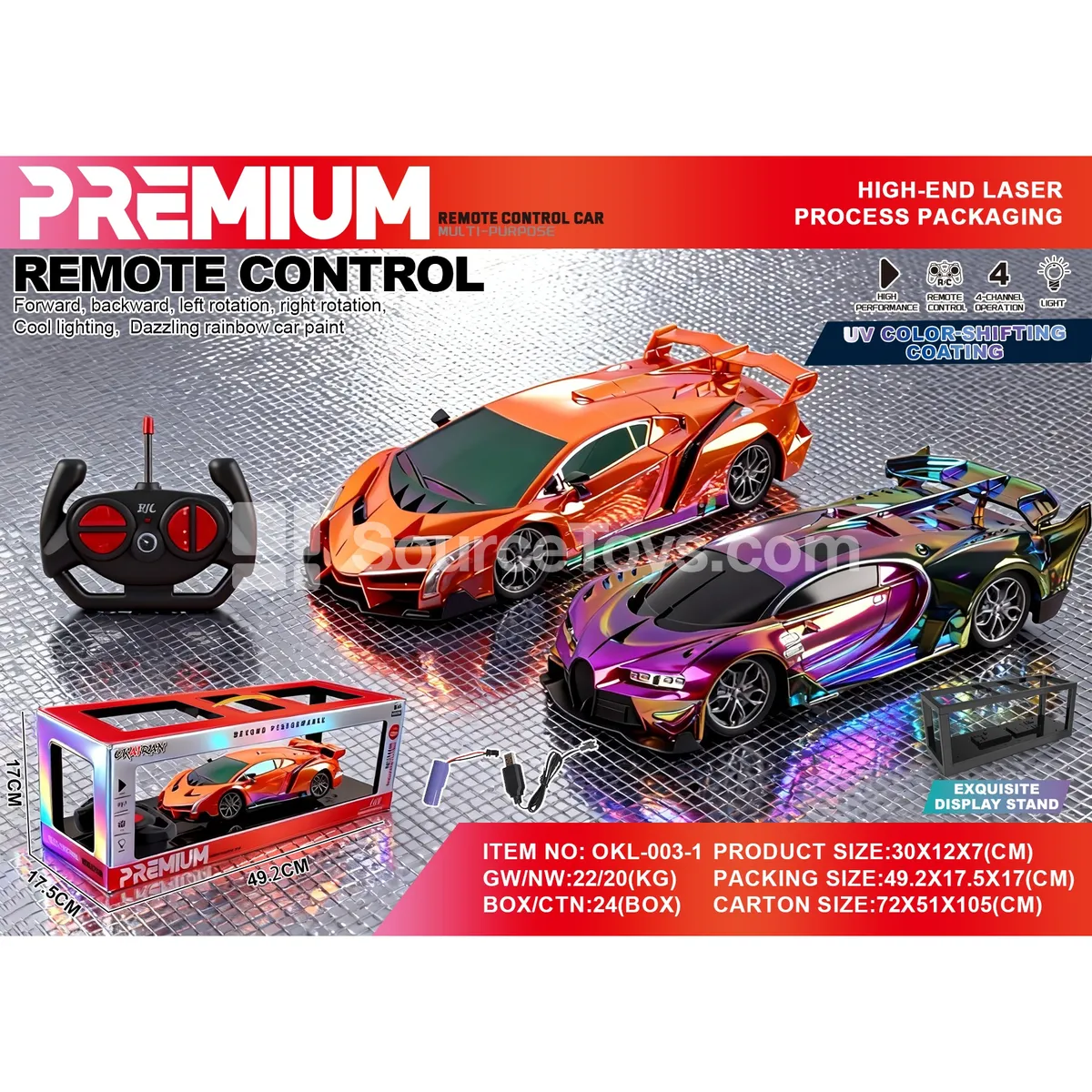 1:14 RC Sports Car with UV 7-Color Plating