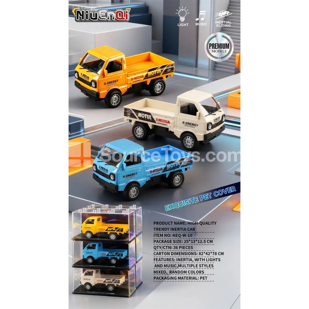 1:24 Liuzhou Truck with Lights, Music, Opening Doors, Inertia, Acrylic Display Case 1:24 Liuzhou Truck with Lights, Music, Opening Doors, Inertia, Acrylic Display Case