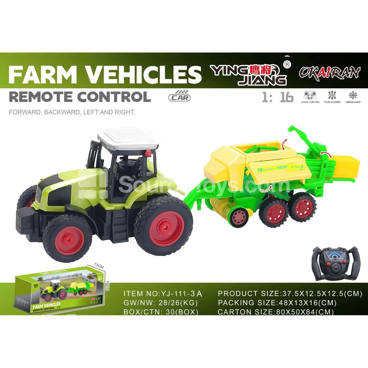 1:16 27MHz 4-Channel Farm Tractor (Battery Not Included)