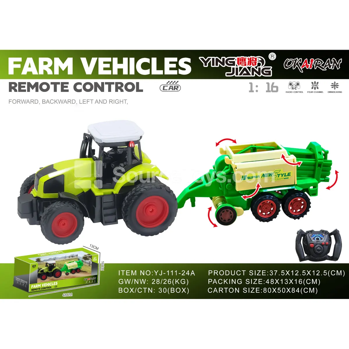 1:16 27MHz 4-Channel Farm Tractor (Battery Not Included) 1:16 27MHz 4-Channel Farm Tractor (Battery Not Included)