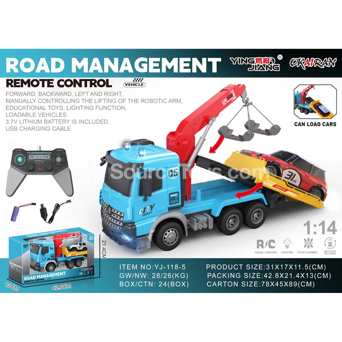 1:14 4-Channel RC Engineering Crane Truck