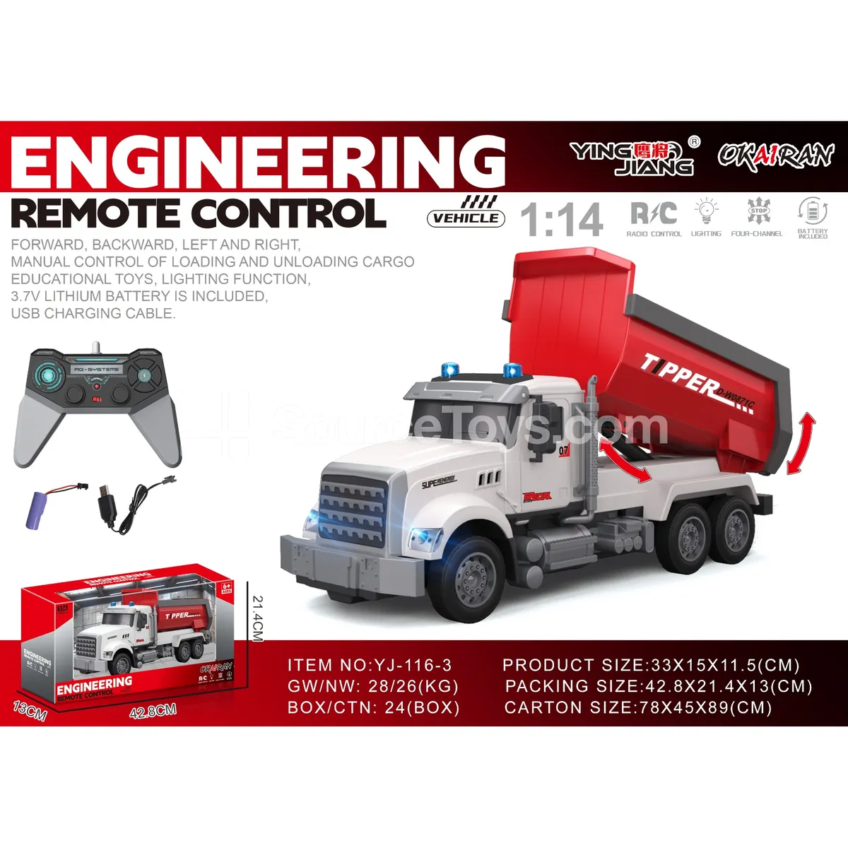 1:14 4-Channel Remote Control Engineering Dump Truck