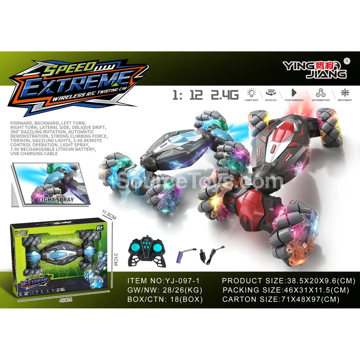 1:12 2.4G Stunt Car with Side Driving and Lights