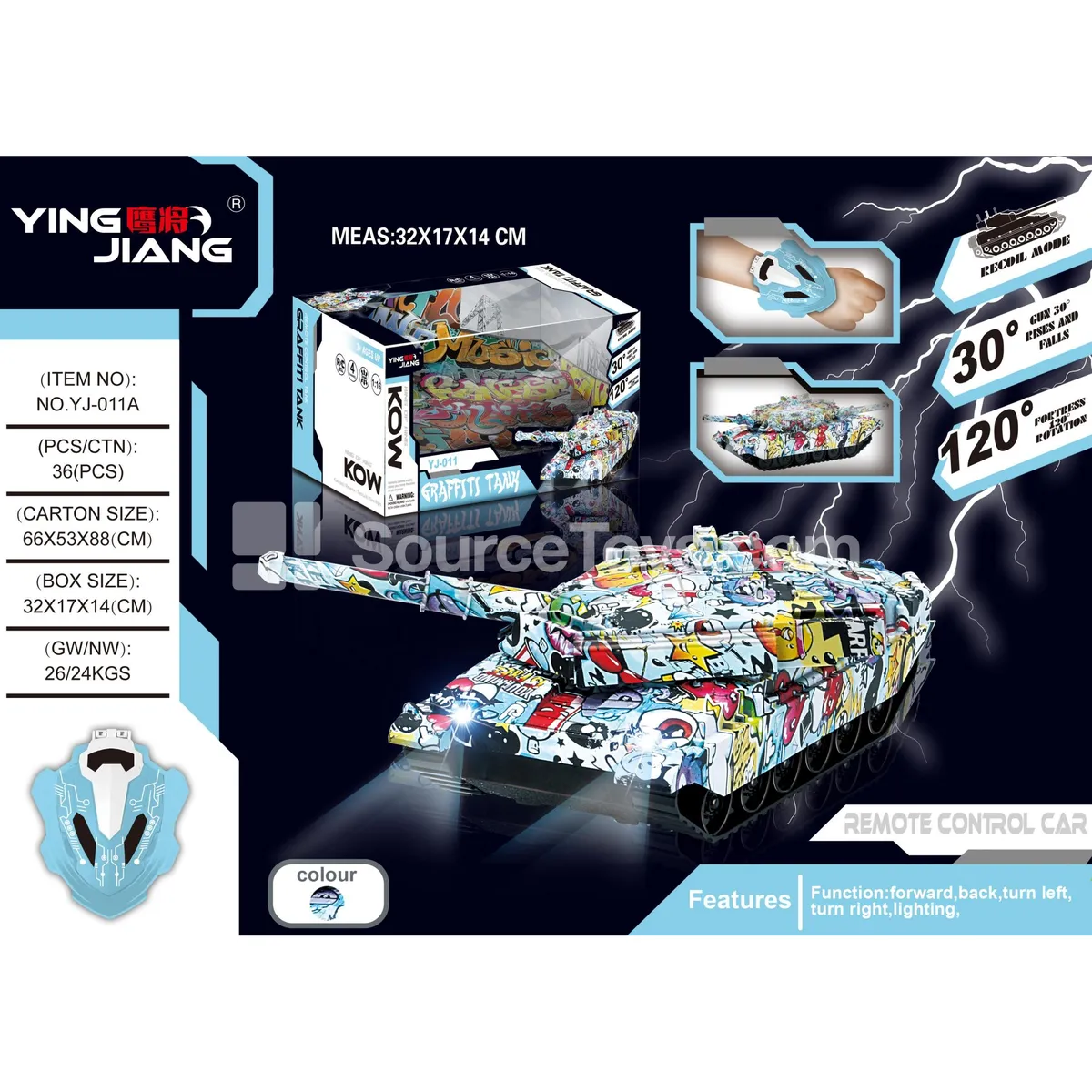1:16 Gesture & Gravity RC Tank 27MHz No Battery Window Box 1:16 Gesture & Gravity RC Tank 27MHz No Battery Window Box