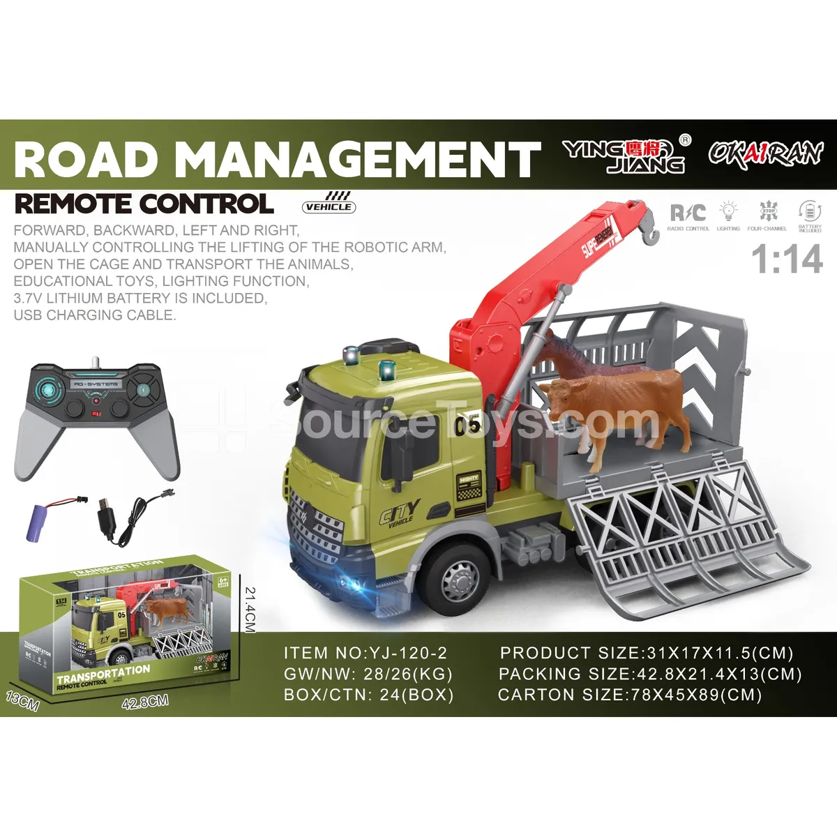 1:14 4-Channel RC Crane Truck with Animal Accessories 1:14 4-Channel RC Crane Truck with Animal Accessories