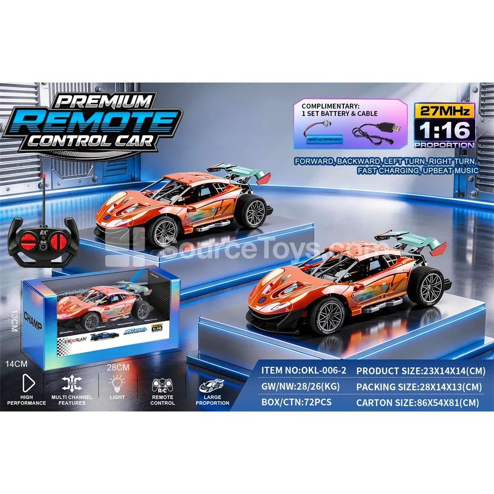 1:16 High-Speed 4-Channel Remote Control Racing Car with UV Color Plating