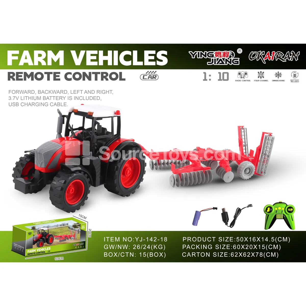 1:10 27MHz 4-Channel Farm Truck with Battery