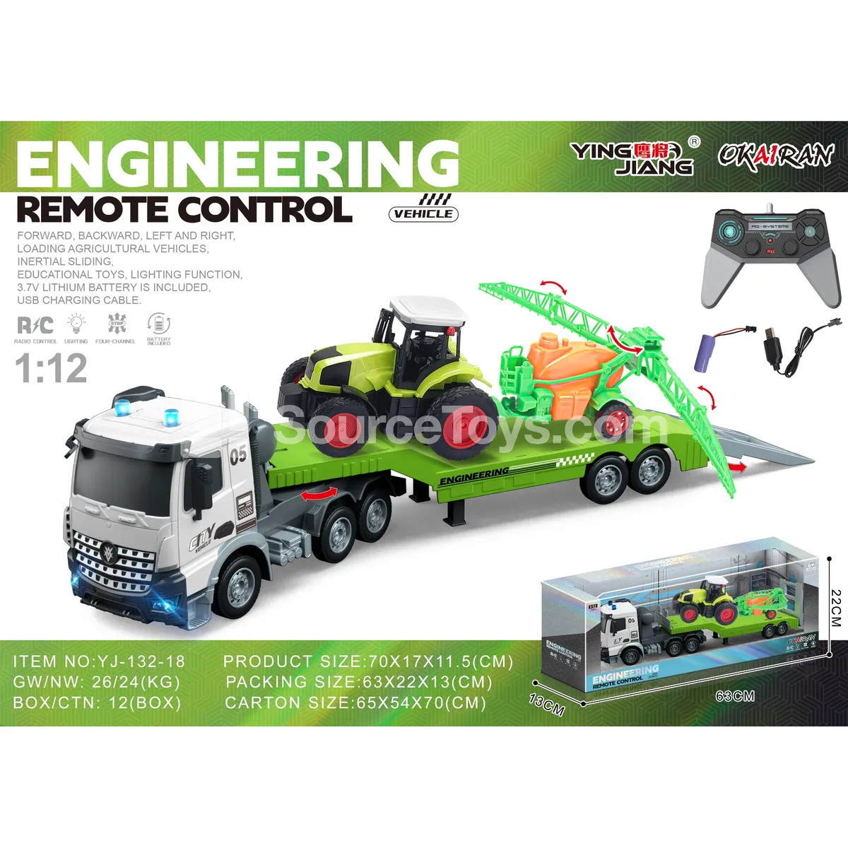 1:12 Multi-Function 4CH RC Carrier Truck with Farmer Vehicle 1:12 Multi-Function 4CH RC Carrier Truck with Farmer Vehicle