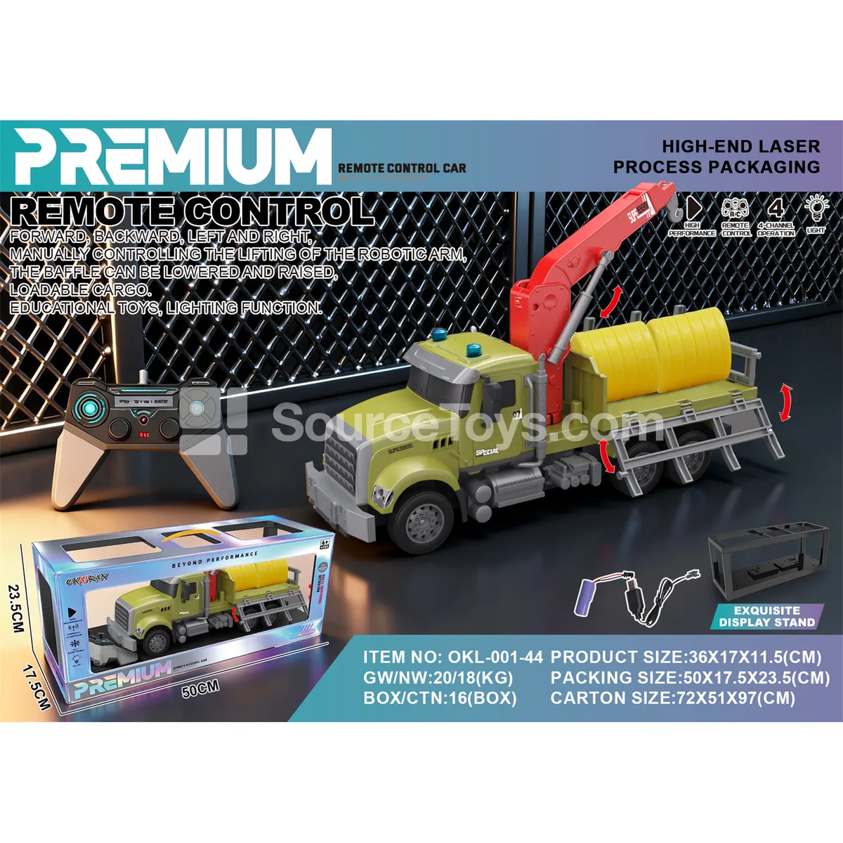 1:14 RC Forest Transport Truck Laser Silver Card Box