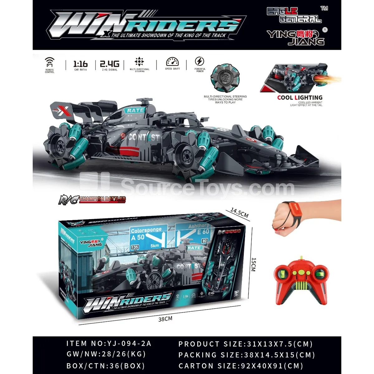 1:16 Scale F1 Remote Control Sideways Racing Car