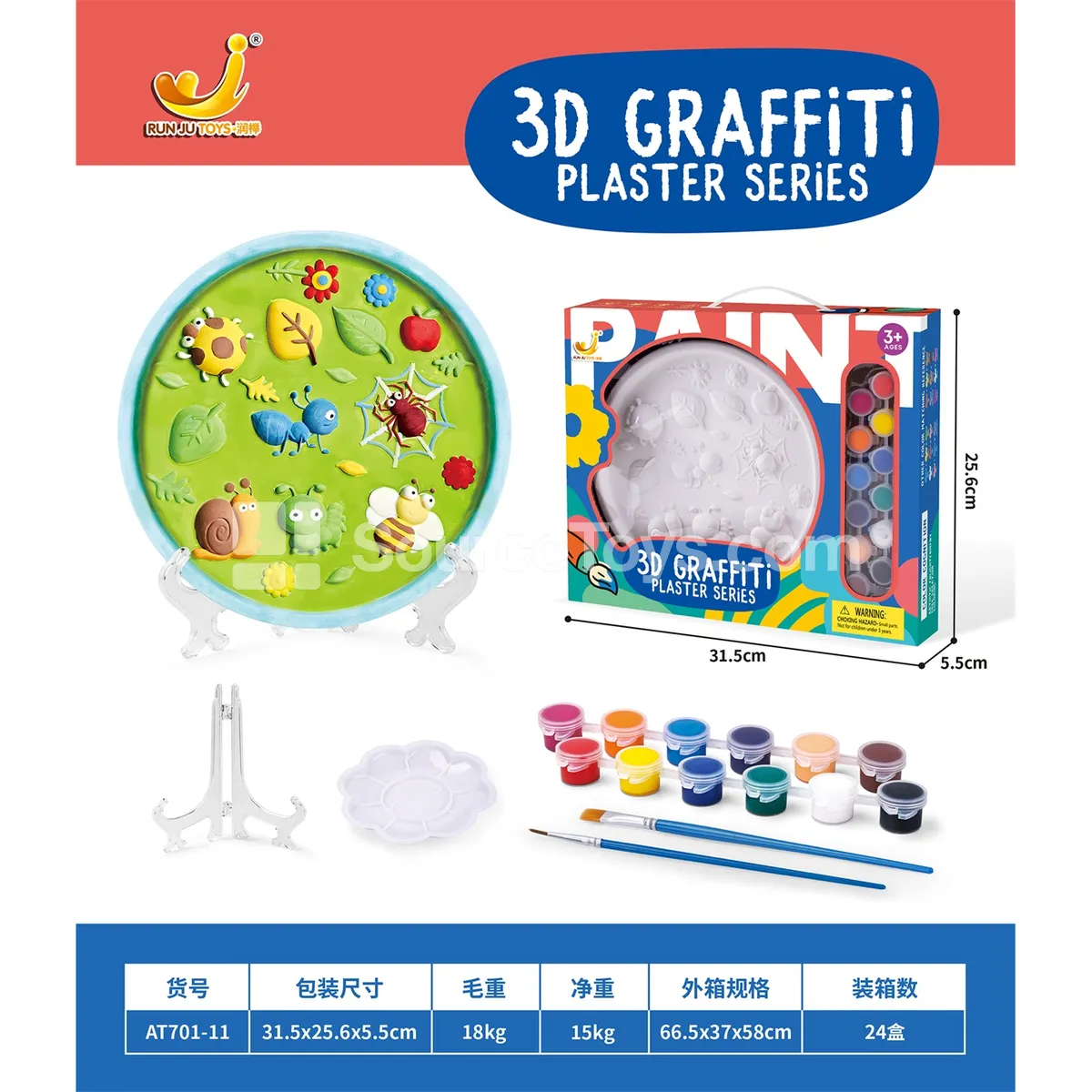 DIY Plaster Painting Round Plate Insect DIY Plaster Painting Round Plate Insect