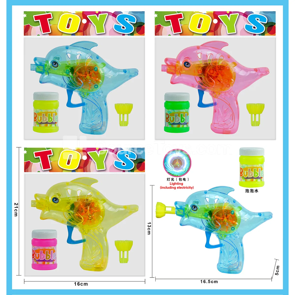 Transparent Dolphin Light Bubble Gun