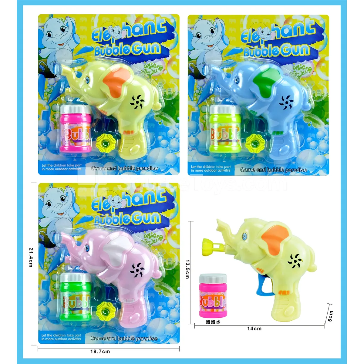 Solid Spray-Painted Elephant Bubble Gun