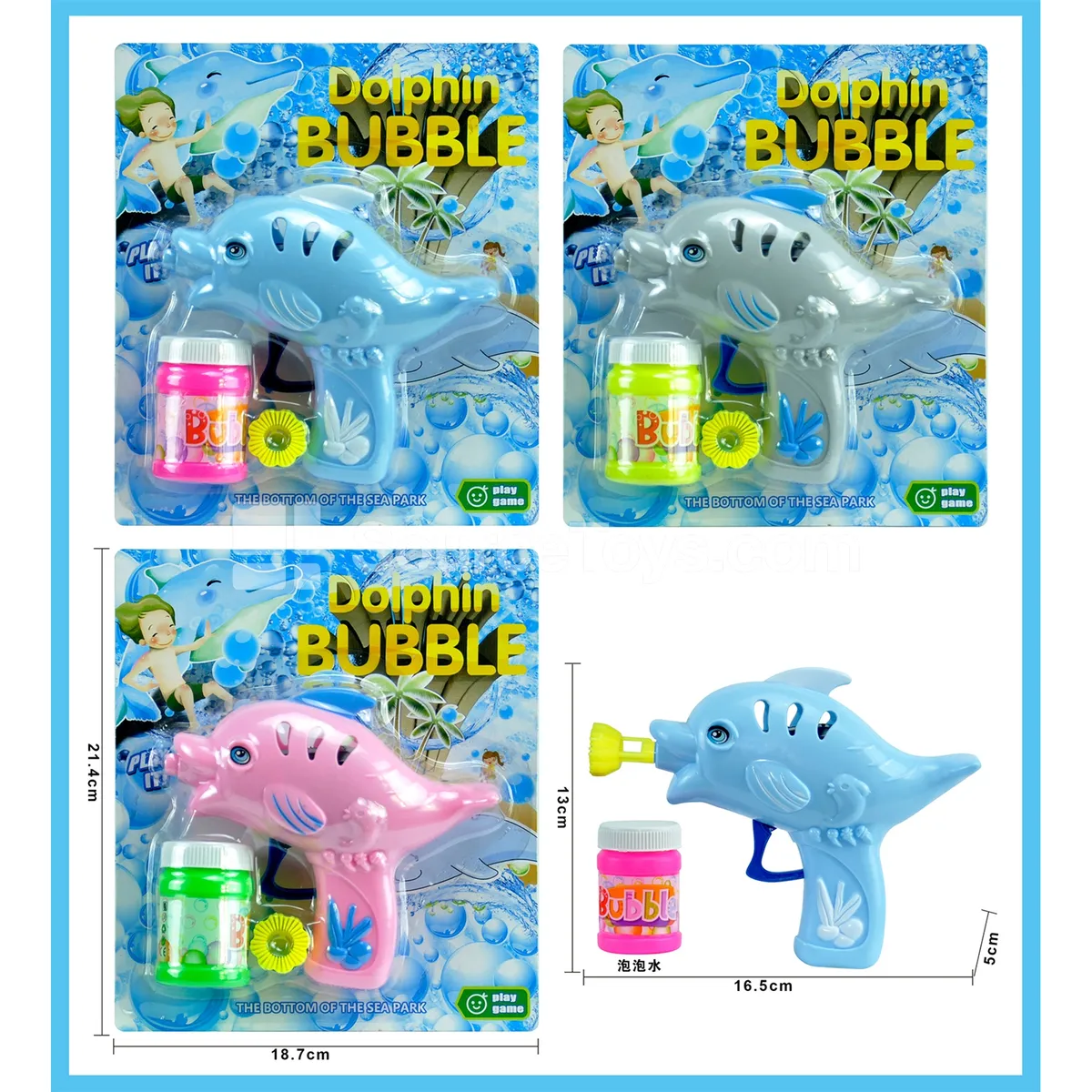 Solid Spray-Painted Cartoon Dolphin Bubble Gun