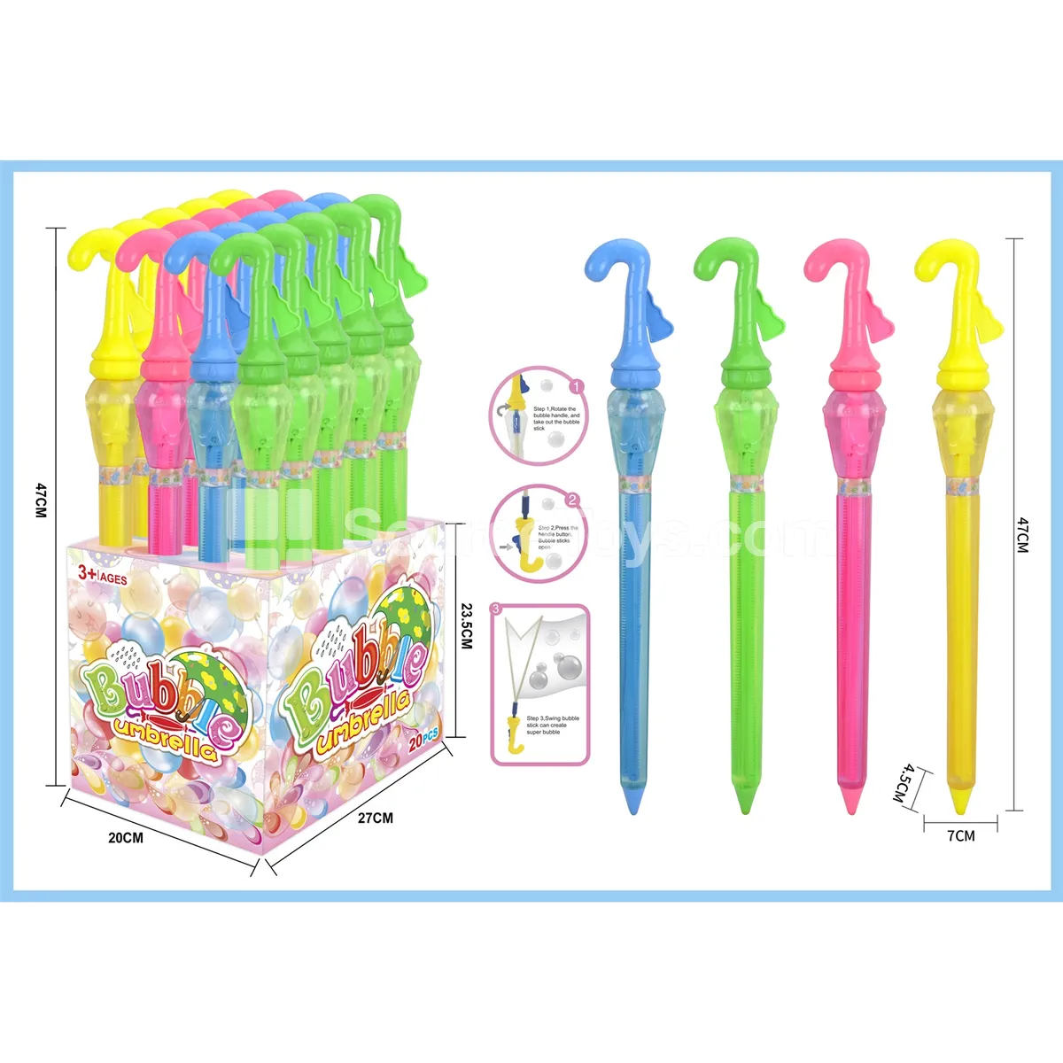 Umbrella Bubble Stick (Triangle) (20 pcs)