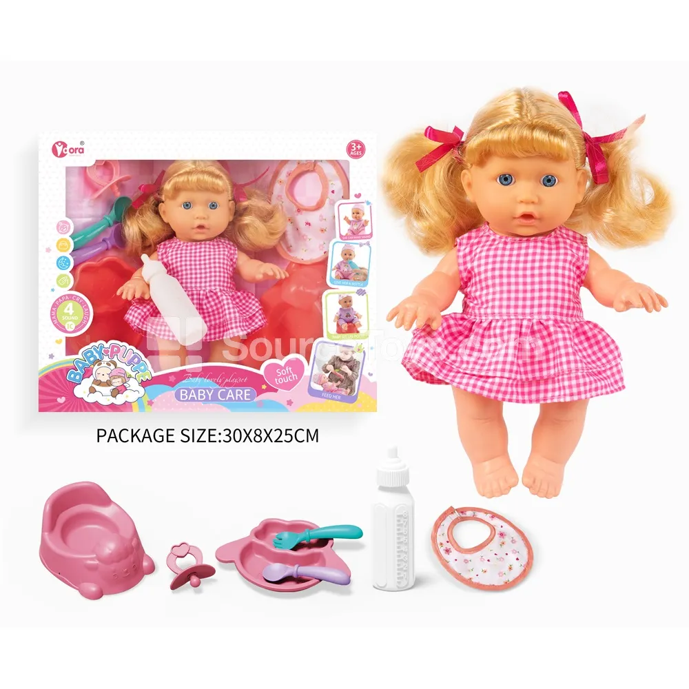 9-inch Fashion Doll Set with Pretend-Play Baby Doll