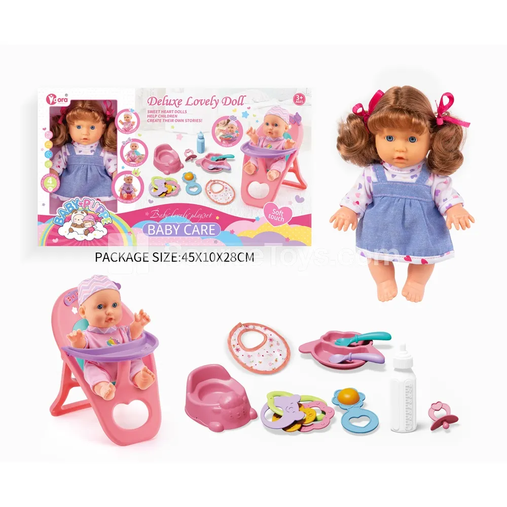 9-Inch Doll High Chair Set for Girls