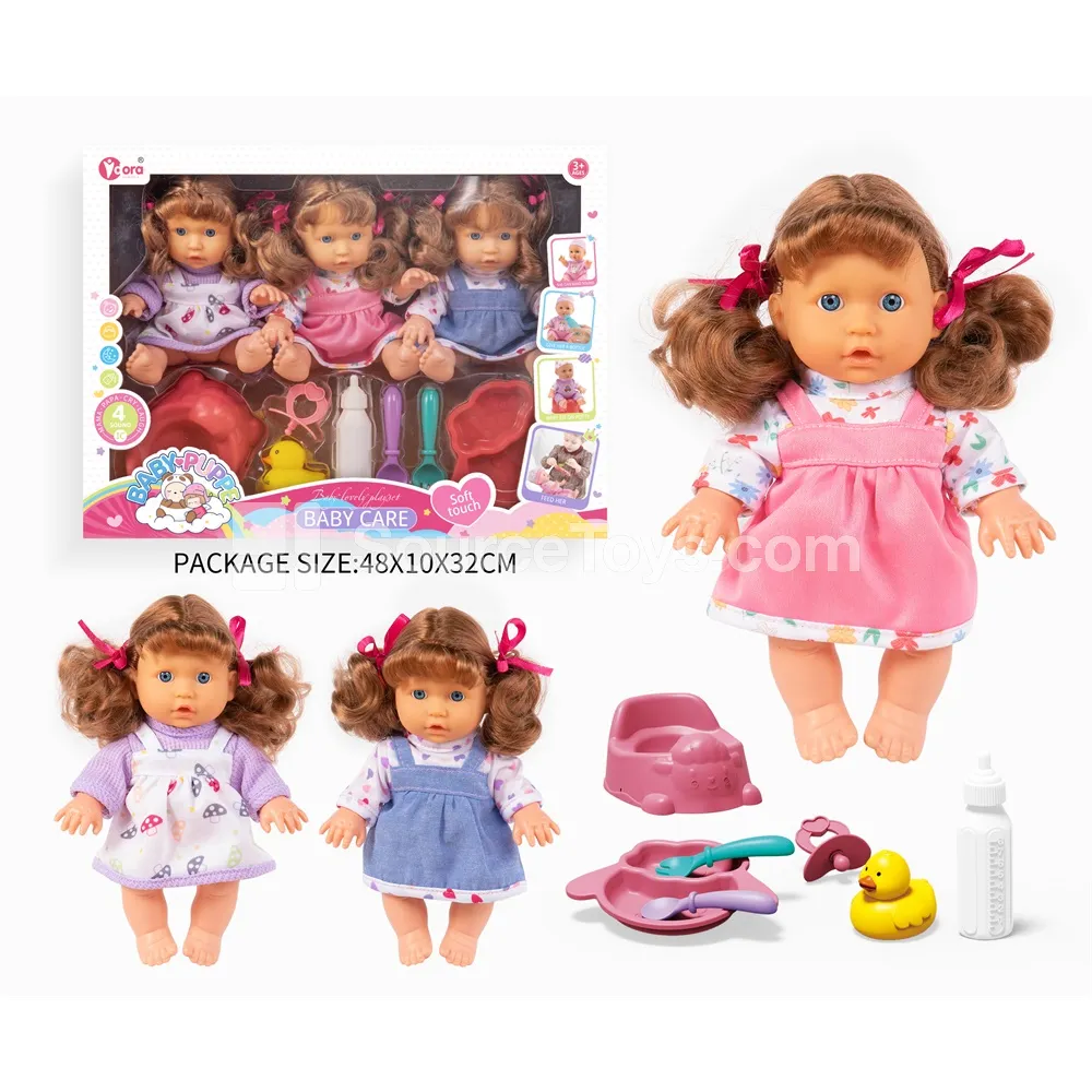 3-Pack Fashion Doll Set with Pretend-Play Accessories