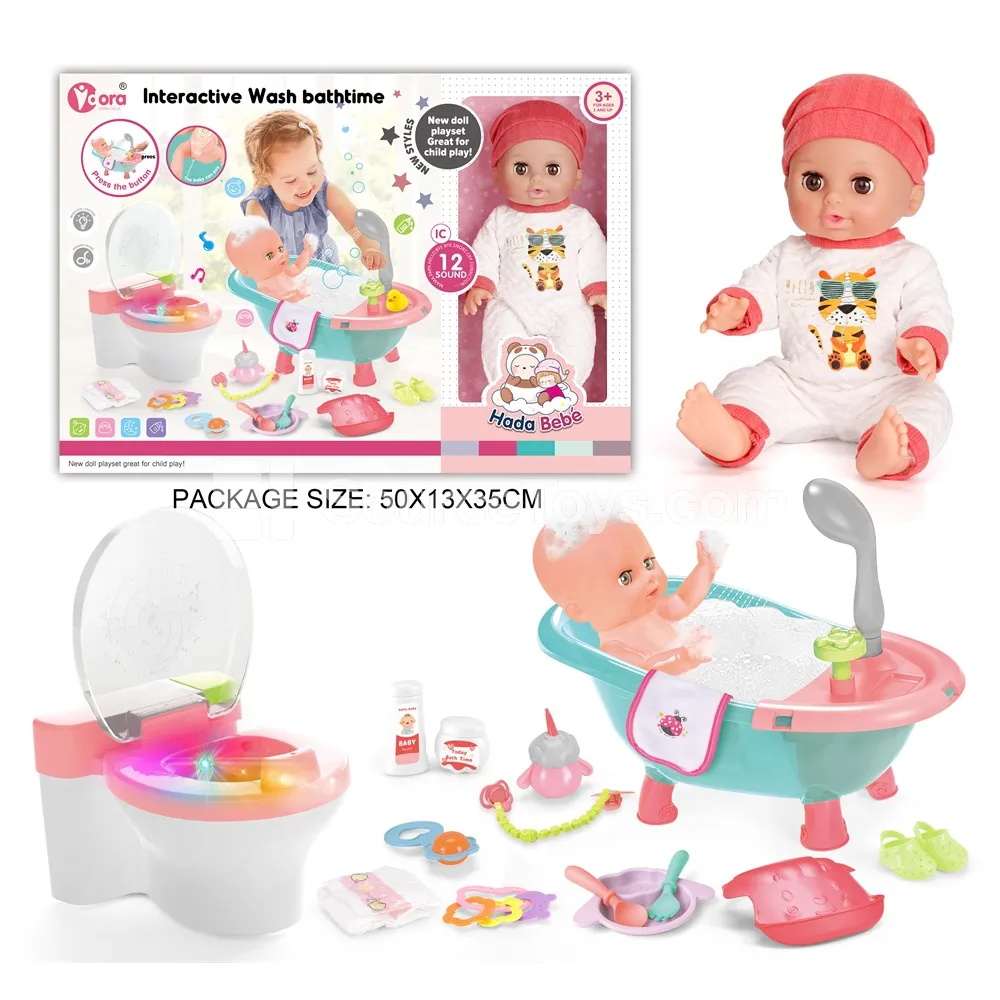14-inch Vinyl Doll with 12 Sounds and Light-Up Potty Set