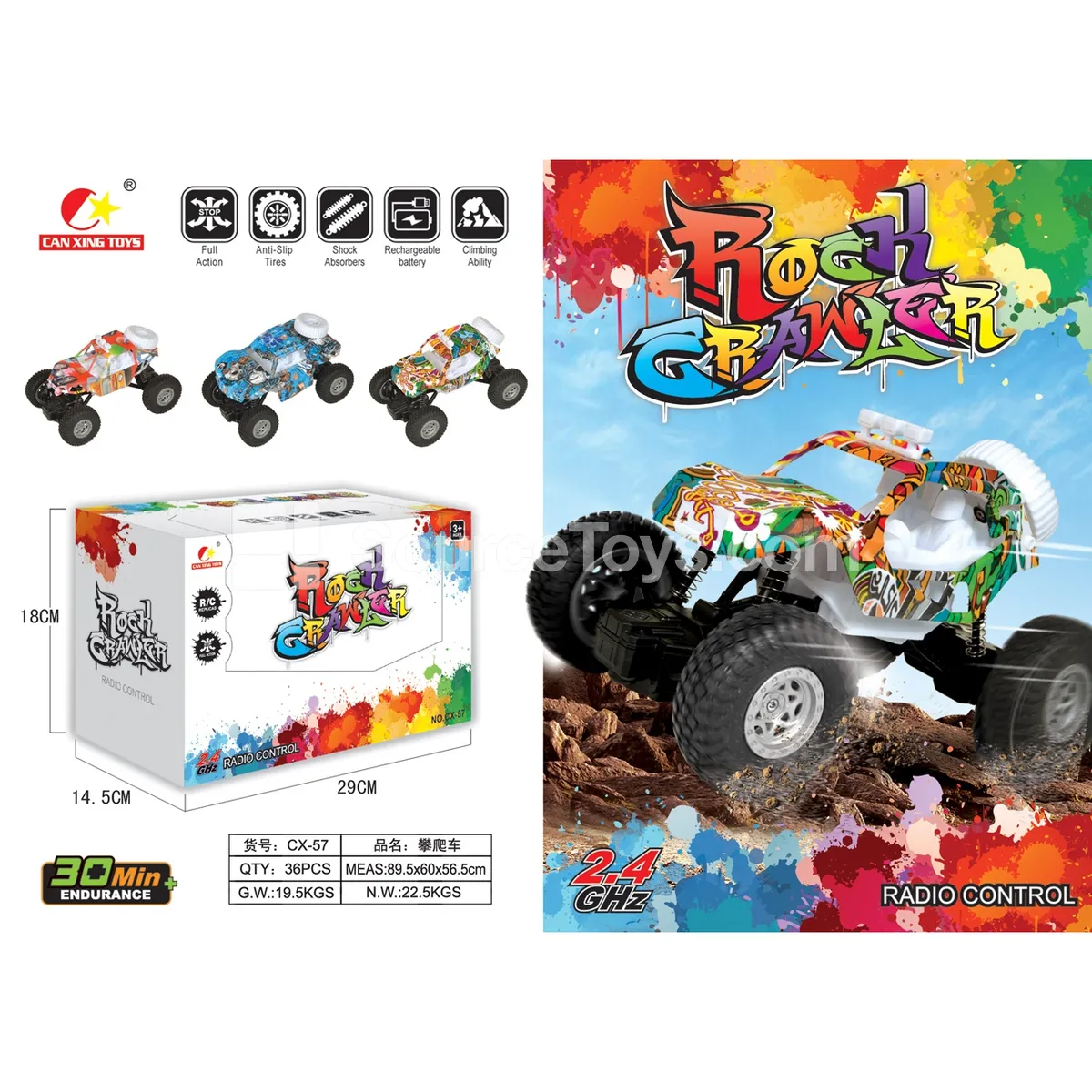Remote Control Graffiti Climbing Car 4WD Electric RC Off-Road Vehicle