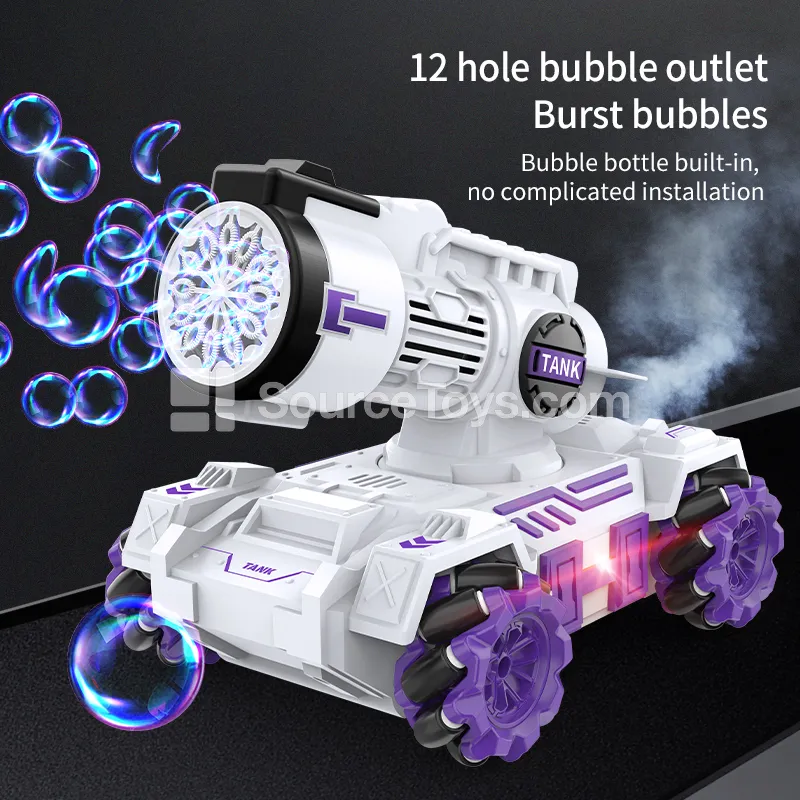 Remote Control Stunt Tank with Bubble & Spray