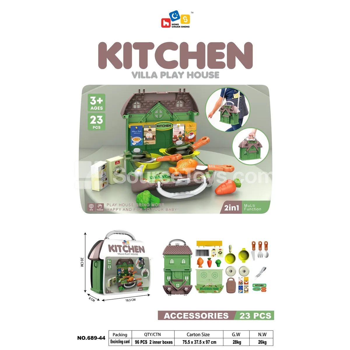 Pretend-Play Kitchen & Tableware Storage House 3-in-1 Pretend-Play Kitchen & Tableware Storage House 3-in-1