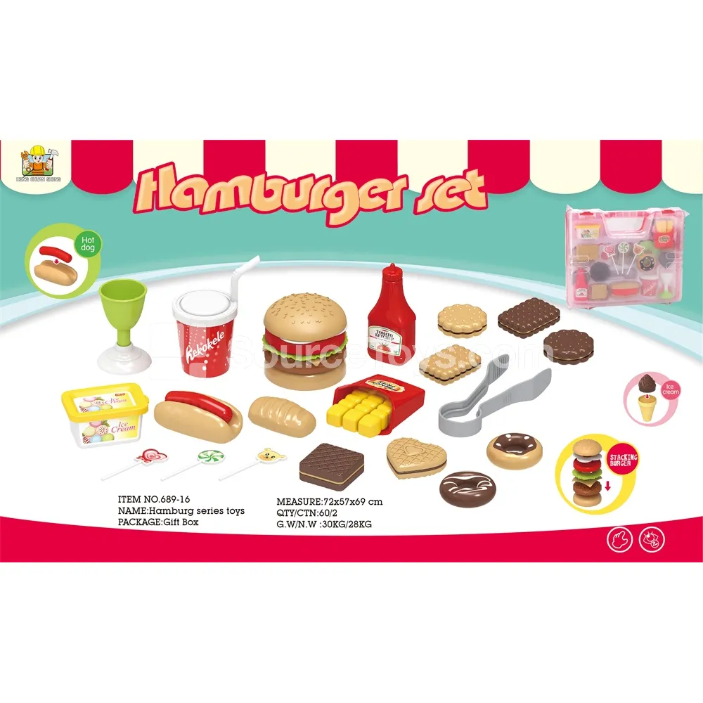 Pretend-Play Burger Carry Case Set Pretend-Play Burger Carry Case Set