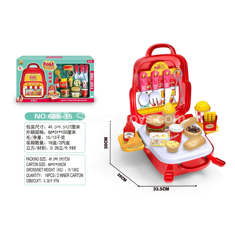 3-in-1 Hamburger Backpack Set 3-in-1 Hamburger Backpack Set
