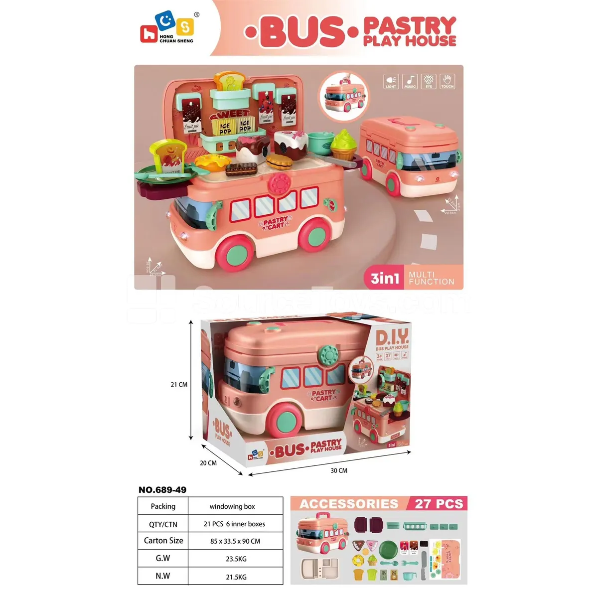Pretend-Play Cake Scooter with Lights & Music (Battery Included)