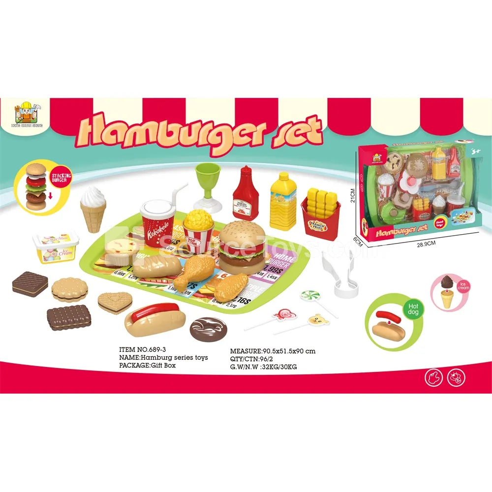 Pretend-Play Burger Window Box Double Blister Set