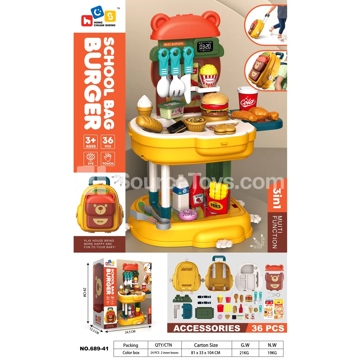Pretend-Play 3-in-1 Burger Backpack Pretend-Play 3-in-1 Burger Backpack