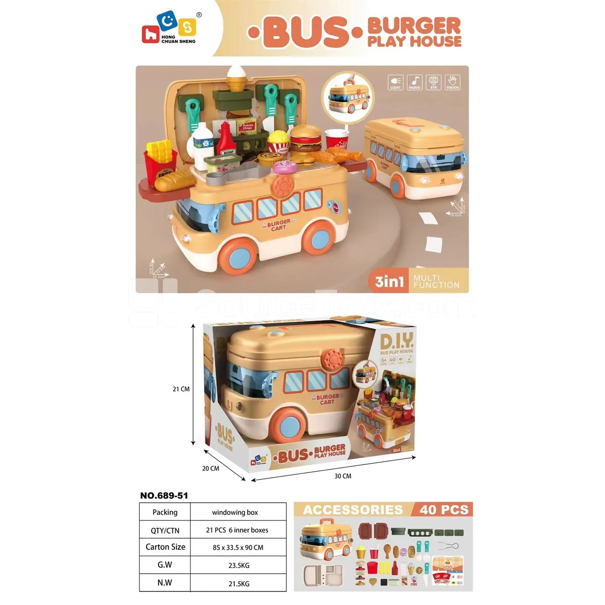 Pretend-Play Hamburger Scooter with Lights & Music Pretend-Play Hamburger Scooter with Lights & Music