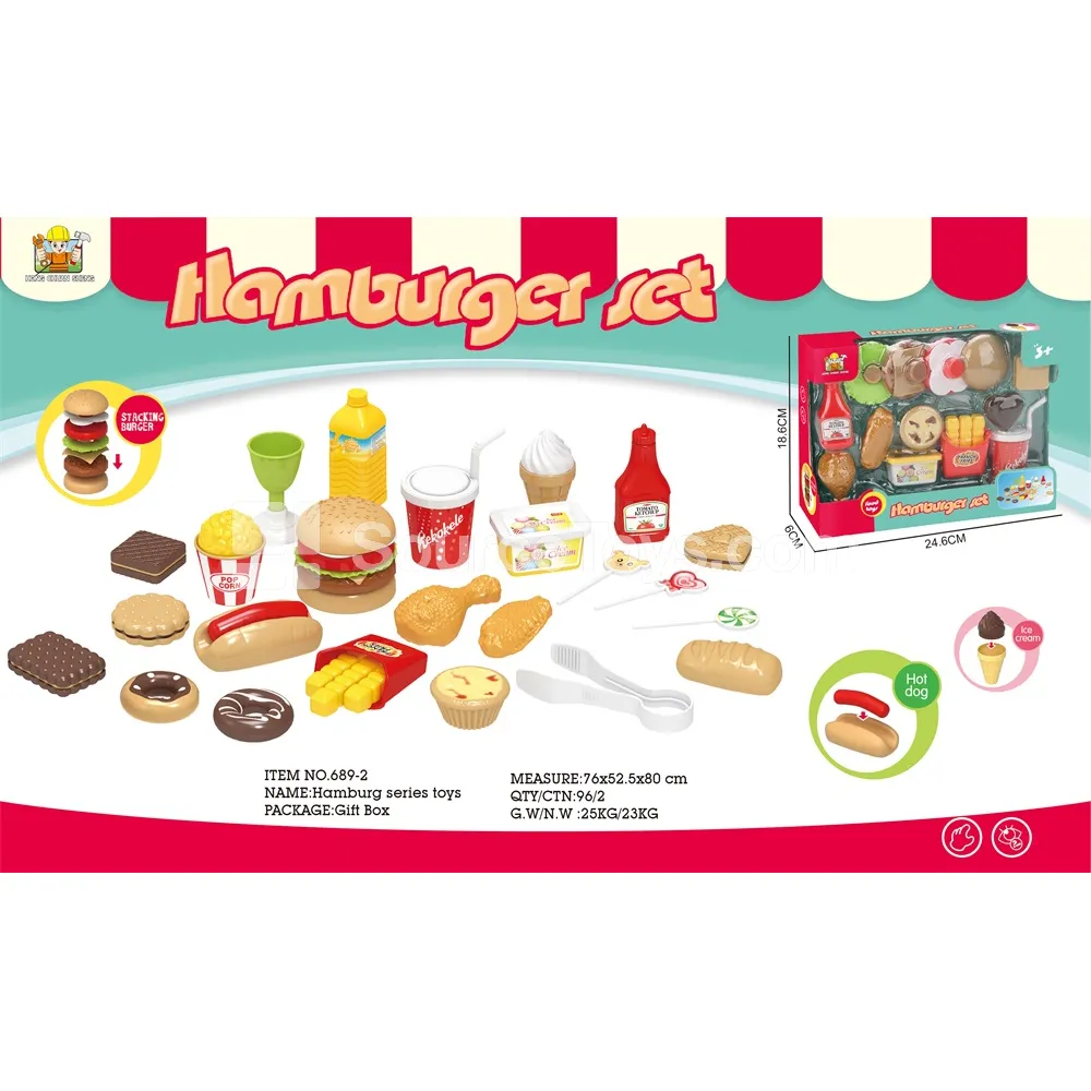 Pretend-Play Hamburger Window Box with Dual Blister Set Pretend-Play Hamburger Window Box with Dual Blister Set
