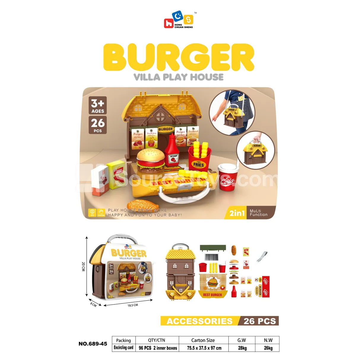 3-in-1 Hamburger Storage House