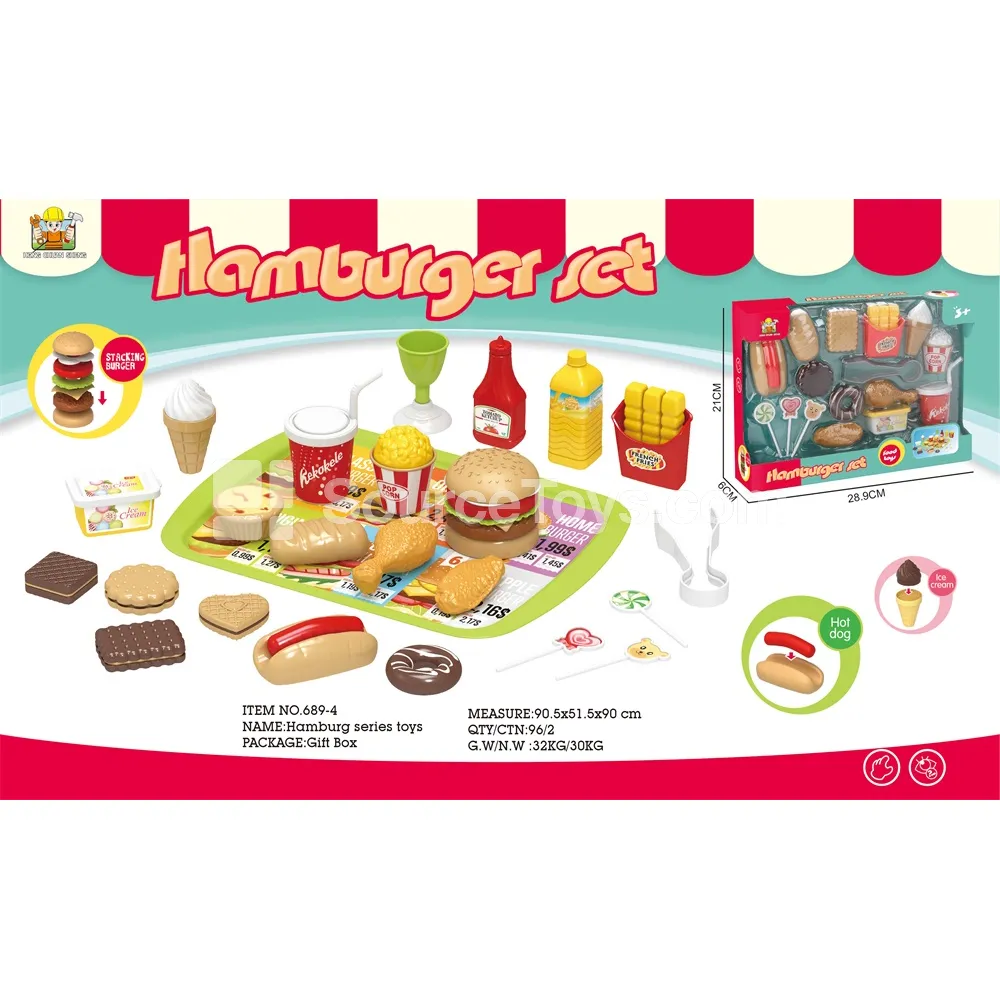 Pretend-Play Hamburger Window Box Double Blister Set Pretend-Play Hamburger Window Box Double Blister Set