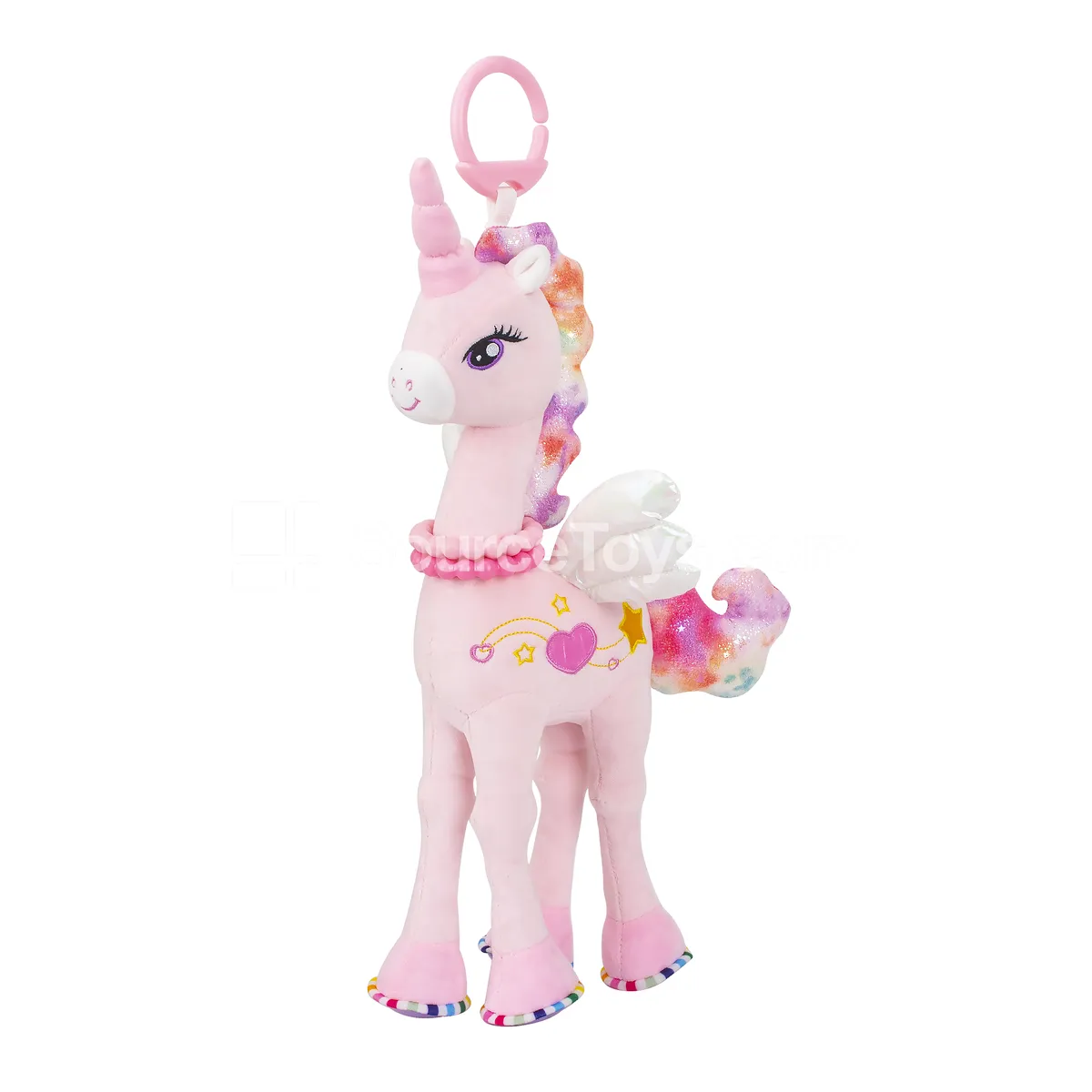 Baby Crib Toy Plush Rattle in Pink Baby Crib Toy Plush Rattle in Pink