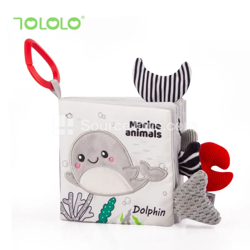 Newborn Tear-Resistant Black-White Visual Training Early Education Tail Cloth Book Newborn Tear-Resistant Black-White Visual Training Early Education Tail Cloth Book