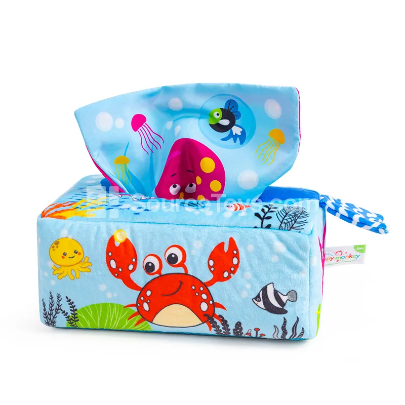 Fabric Tissue Box Crinkle Paper Pull Toy Fabric Tissue Box Crinkle Paper Pull Toy