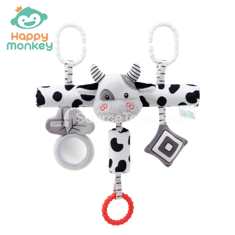 Black and White Cartoon Horizontal Bar – Cow