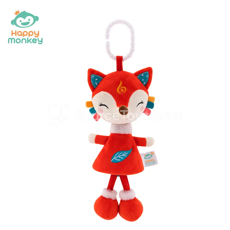 Baby Music Pull Toy with Rattle and Crinkle Paper